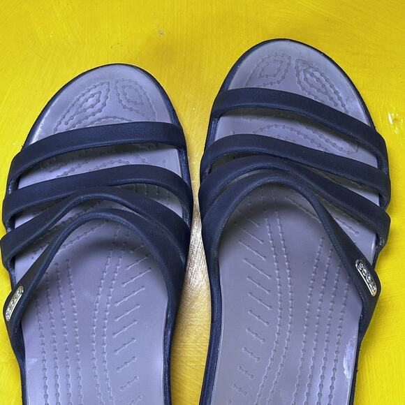 Crocs Rhonda Women’s Size 9M Brown Slides Wedge Heel Sandal Comfort - Picture 13 of 16